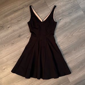 Black V Neck Mini Dress
